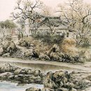 수묵담채화 이미지