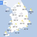[오늘 날씨] 충청 남부지역 오전 한때 비, 낮 기온 크게 올라 (+날씨온도) 이미지