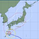 일본 규슈 지역에 접근한 10호 태풍 ＜산산＞ 예상 경로도 업데이트 이미지