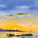 아크릴화 | [이태원글로벌빌리지센터] 초보자 대상 아크릴화 수업 출강 후기_일출, 바다풍경