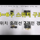 전기실무 - 3~ 6구 스위치 구조 및 1회로에 스위치 출력선이 2개인 경우 이미지