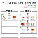 2017년 10월 10일 (화요일) 축구중계 방송편성표 이미지