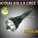 입고중]SKY-RAY 818 5-Mode 4000 Lumens 3 * CREE XM-L XML T6 LED Flashlight 이미지