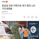 응급실 진료 지연으로 대기 중인 119 구조대원들 이미지