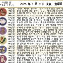 2025년 5월 9일 운세 및 세상 소식 이미지