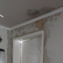 난곡동-41 | 관악구누수탐지 난곡동 아파트 아래층 작은방 입구 천장에서부터 젖어가고 있는 현장