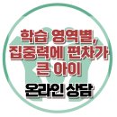 [온라인상담: 학습영역, 집중력 편차가 큰 아이] 사회성, 자폐, 영재, 아스퍼거, ADHD, 강남, 대치동, 한국아동청소년심리상담센터 이미지