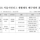 2025 서울시민리그 클럽부 경기결과 알림 이미지