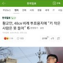 황교안, 48㎝ 비례 투표용지에 “키 작은 사람은 못 들어” 이미지