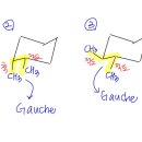 cyclohexane에서의 gauche 상호작용 이미지