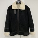 맵시나세탁소 | 남자 무스탕 / 앤듀 유니 스웨이드 시어링 세미오버 자켓 / 스웨이드 블랙 무스탕