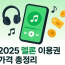 멜론PC | 2025년 멜론 이용권가격 총정리