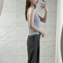 그레이룸 불규칙 플리츠 슬리브리스 가디건 씨티썸머슬랙스