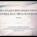 오늘의 '영어성경 사진'(871강) “나의 울부짖음을 춤으로 바꾸시는 하나님”(시편 30편 11절) 이미지