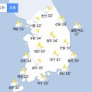 [내일 날씨] 최고기온 35도 폭염, 서쪽지방 오후 소나기 (+날씨온도) 이미지