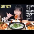 (cc자막유)인기 먹방 유튜버 한식푸우님께서 보내주신 식도락마켓 오!! 김치 포기김치 파김치 부추김치 깍두기 무말랭이 순대국 먹방 이미지