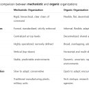 Comparison of mechanical vs organic organizations 이미지