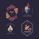Floral decorative emblems and logo design watercolor 이미지
