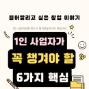 뜯어말리고 싶은 자영업 이야기 [ 1인 사업자]는 반드시 챙겨야 할 6가지 핵심 카테고리 혼자라면 하지...
