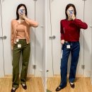 진블루 | 유니클로 JW 앤더슨 데님 스트레이트진 그린, 블루 24 &amp; 25 사이즈 착용 후기