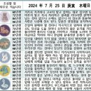 2024년 7월 25일 운세 및 세상 소식 이미지