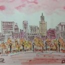 힐링 어반 스케치 이미지