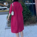 지센 20주년 여성 핑크 린넨 원피스 봄 여름 데일리룩