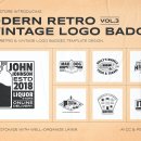 retro logo badges set 이미지