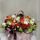 고급 꽃바구니&와인, 과일꽃바구니 이미지