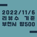 2022/11/6 방문자리뷰수 기준 부천시 탑500