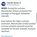 폴크]여름에 맨유는 슈투트가르트감독 세바스티안 회네스에게 연락했음 이미지