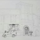 드로잉 풍경과 수채화 이미지