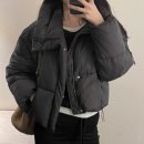 크롭 패딩 웨이브체형 실착 착용 후기 | 체형별 코디 팁ㅣ크롭 하이넥 후드 조임 패딩