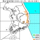 2월 23일(일요일) 08:00 현재 대한민국 날씨 및 특보발효 현황 (울릉도, 독도 포함) 이미지