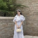 시스터후드sisterhood | 시스터후드 여름 롱원피스 후기, 시원해보이는 블루 스트라이프 세일러 카라 원피스 추천
