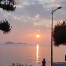 노을그려진바다풍경 이미지