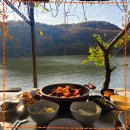 씨유 진천초평가든점 | 진천맛집 배타고들어가는 이색맛집 쥐꼬리명당(예약&amp;주차&amp;배타러가는길&amp;초평호경치)