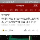 아메리카노 4100→4500원…스타벅스, 7년 6개월만에 음료 가격 인상 이미지