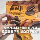 메이지 리치 초코샌드쿠키 비스킷 카라멜 &#39;라멘몬스터&#39; 택배솔직후기