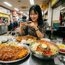 황금시장_전신주상단_#1 | [원주미식 #2] 원주 자유시장 지하 돈까스 골목, 쫄면과 함께 즐기는 추억의 맛 여행