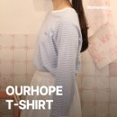 아워호프 스트라이프 래글런 티셔츠 스카이 블루 후기