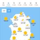 오늘의 날씨 🌞☔️☃️. 2023년 11월 1일 수요일 이미지