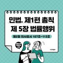 ＜민법＞제1편 총칙 / 제5장 법률행위(제2절 의사표시 107조~113조) 이미지