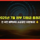 수당골식당 | 2025년 7월 정부 지원금 총정리: 전 국민 혜택부터 소상공인 지원까지! 💰