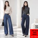 2026년 KW 8702 오비 스판진 와이드 9부바지 / M,L,XL / 40장 / 아소트(사이즈아소트)(중청,진청,블랙) 이미지