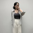룩(Look) | 드무어 체크 셔츠 & 와이드 핀턱 팬츠 코디, 지그재그 쇼핑몰 여름 데일리룩 착용 후기