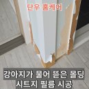 강아지가 물어뜯은 몰딩 시트지 필름 시공