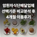 암환자식단배달 선택기준 비교분석 후 이용 4개월차 후기 느낀 점