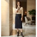 데님 스커트, 청치마, 수입 데님 스커트, H라인 청치마, 오피스 데님 스커트 이미지