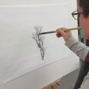 동양화(한국화) 기초실기- 화염법으로 나무 그리기 이미지